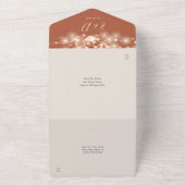 Rustieke bloemenslingerlichten QR-code herfstbruil All In One Uitnodiging (Buitenkant)