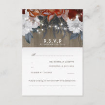 Rustieke bloemenslingerlichten Trouw RSVP-kaarten