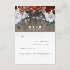 Rustieke bloemenslingerlichten Trouw RSVP-kaarten RSVP Kaartje