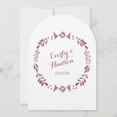 Rustieke bloemenslingers Folk Art Marsala Bruiloft Kaart (Achterkant)