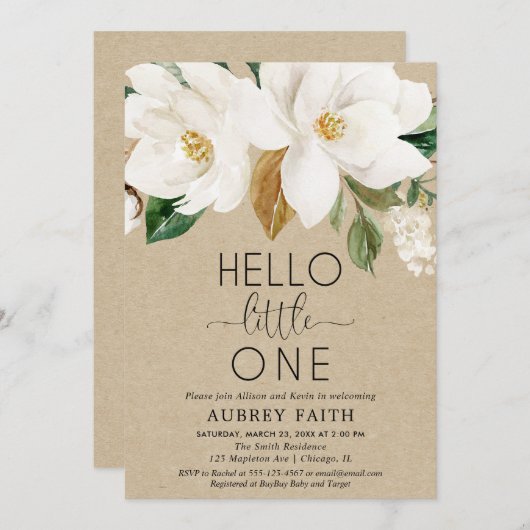 Rustieke bloemenslok en zie, herfst kraft ontmoete kaart (Voorkant / Achterkant)