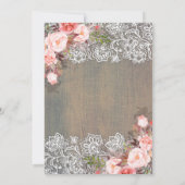 Rustieke bloemensluierslampen houten babyshower kaart (Achterkant)