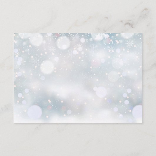 Rustieke bloemensneeuwvlokken Winter Bruiloft Deta Informatiekaartje