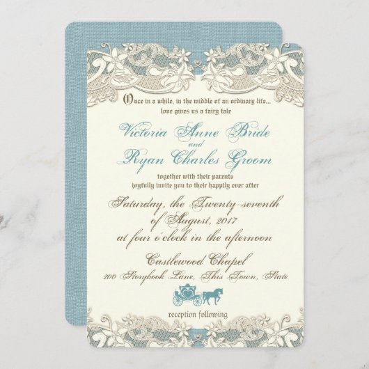 rustieke bloemensprookje bruiloft kaart (Voorkant / Achterkant)