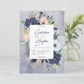 Rustieke Bloemenstrand Nautische bruiloft Kaart (Staand voorkant)