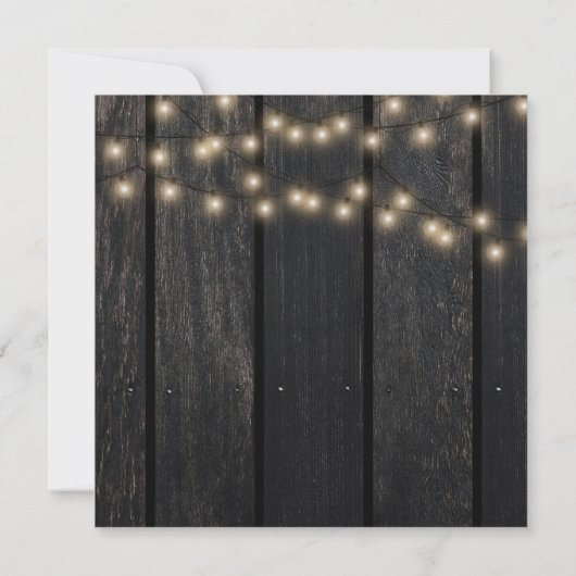 Rustieke bloementuin schuur hout bruiloft kaart (Achterkant)