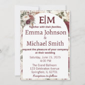 Rustieke bloemenuitnodigingen kaart (Voorkant)