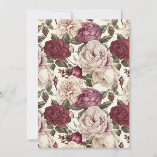 Rustieke bloemenuitnodigingen kaart (Achterkant)