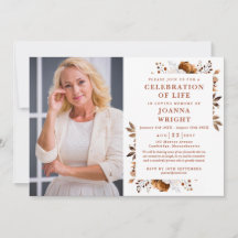 Rustieke bloemenviering van het leven begrafenisfo