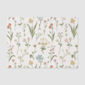 Rustieke Bloemenweide Handgetekend Meerkleurig Tissuepapier (Voorkant)