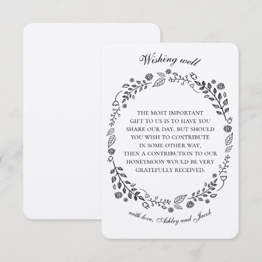 Rustieke bloemenwens goed. Landelijke bruiloft. Kr Informatiekaartje (Voorkant / Achterkant)