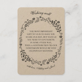 Rustieke bloemenwens goed. Landelijke bruiloft. Kr Informatiekaartje