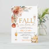 Rustieke Bloemenwijn Herfst in Love Engagement Par Kaart (Staand voorkant)