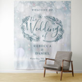 Rustieke bloemenwinter bruiloft achtergrond wandkleed (In situ)