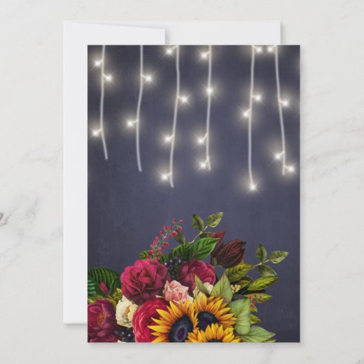 Rustieke bloemenwinter marine bruiloft repetitie d kaart (Achterkant)