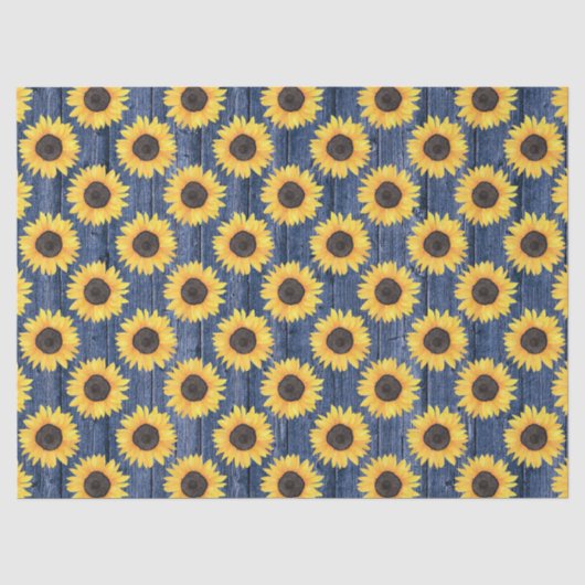 Rustieke bloemenzonneschijn blauwe tissuepapier (Voorkant)