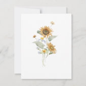 Rustieke bloemenzonnewilde bloem bruiloft RSVP kaartje (Achterkant)