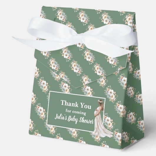 Rustieke bloemetjes baby shower bedankdoosjes (Voorkant)