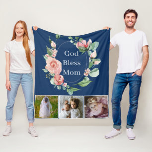 Rustieke bloemgod zegene mam Moederdag foto Fleece Deken