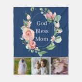 Rustieke bloemgod zegene mam Moederdag foto Fleece Deken (Voorkant)