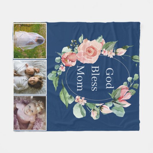Rustieke bloemgod zegene mam Moederdag foto Fleece Deken (Voorkant (Horizontaal))