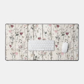 Rustieke bloemhart bureaumat (Keyboard & Muis)