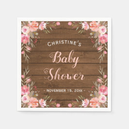 Rustieke bloemige babyshower meisje landelijke chi servet