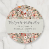 Rustieke Bloemige Boho Bruids-Shower Aangepaste Da Bedankjes Labels (Achterkant)