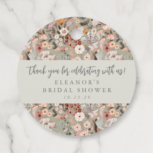 Rustieke Bloemige Boho Bruiloft Feest Dank Je Bedankjes Labels (Achterkant)