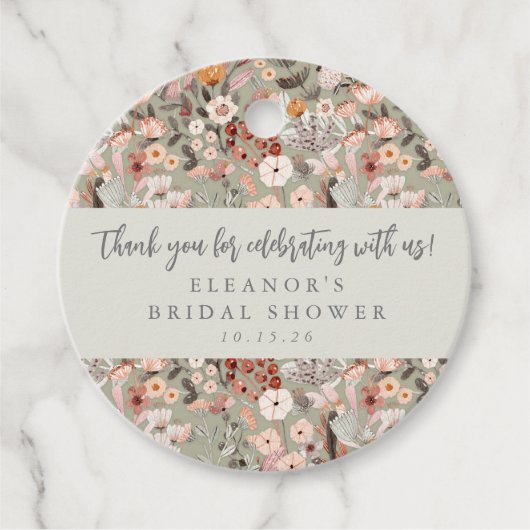 Rustieke Bloemige Boho Bruiloft Feest Dank Je Bedankjes Labels (Voorkant)