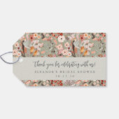 Rustieke Bloemige Boho Bruiloft Feest Dank Je Cadeaulabel (Achterkant Horizontaal)
