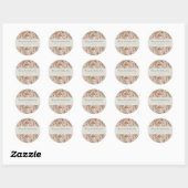 Rustieke Bloemige Boho Bruiloft Feest Dank Je Ronde Sticker (Vel)