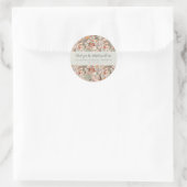 Rustieke Bloemige Boho Bruiloft Feest Dank Je Ronde Sticker (Tas)