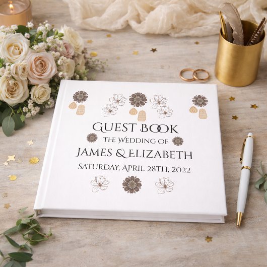 Rustieke Bloemige Boho Bruiloft Gastenboek