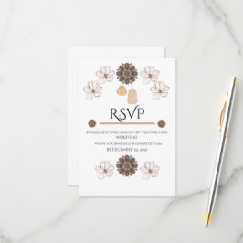 Rustieke Bloemige Boho Bruiloft RSVP Kaartje