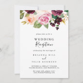 Rustieke bloemige botanische gebladerte huwelijksr kaart (Voorkant)