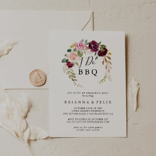Rustieke bloemige botanische 'I Do' BBQ-verbinteni Kaart