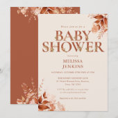 Rustieke bloemige brief herfst baby shower kaart (Voorkant / Achterkant)