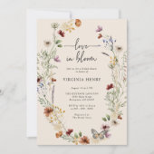 Rustieke bloemige bruidsdouche kaart (Voorkant)