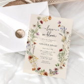 Rustieke bloemige bruidsdouche kaart