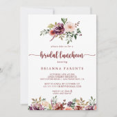 Rustieke bloemige bruidslunch bruidsmeisjesfeest  kaart (Voorkant)