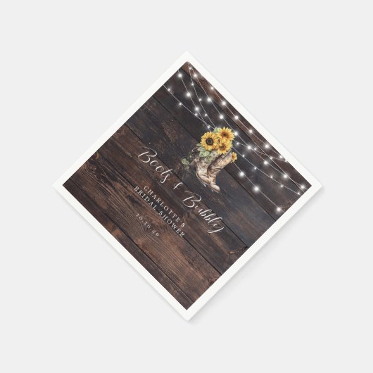 Rustieke bloemige bruidsshower papier servet (Hoek)