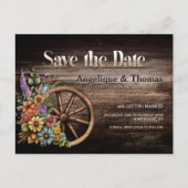 Rustieke bloemige bruiloft aankondigingskaart (Voorkant)