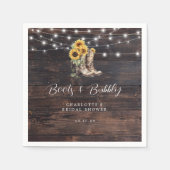 Rustieke bloemige bruiloftsfeest papier servet (Voorkant)