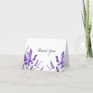 Rustieke Bloemige Chic Lavendel Bruidsdouche Bedankkaart