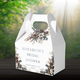 Rustieke bloemige dennenappels bos bruiloft feest bedankdoosjes