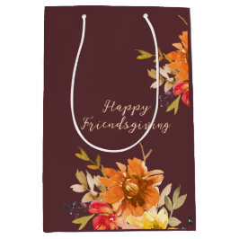 Rustieke bloemige Friendsgiving Medium Cadeauzakje