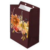Rustieke bloemige Friendsgiving Medium Cadeauzakje (Achterkant Gekanteld)