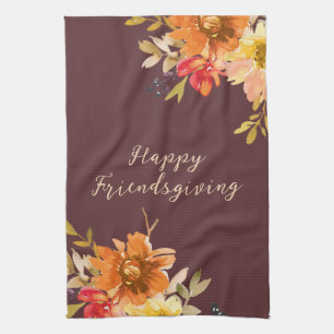 Rustieke bloemige Friendsgiving  Theedoek