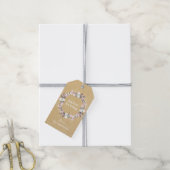 Rustieke bloemige Gelukkig Pasen Cadeaulabel (Met Touw)